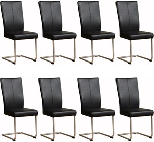 SHOPX HUISCOLLECTIE Set van 8 Leren eetkamerstoelen Dry sledepoot rond - Echt leer, Industrieel, Comfortabel en kies uit meer dan 150+ kleuren - Ontdek de Vele Leersoorten en Kleuren bij ShopX