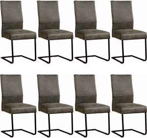 SHOPX HUISCOLLECTIE Set van 8 Leren eetkamerstoelen Remix sledepoot vierkant - Echt leer, Industrieel, Comfortabel en kies uit meer dan 150+ kleuren - Ontdek de Vele Leersoorten en Kleuren bij ShopX