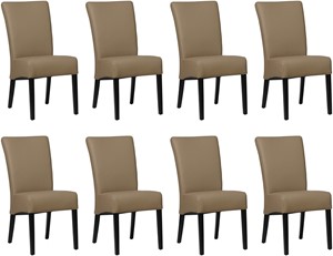 SHOPX HUISCOLLECTIE Set van 8 Taupe leren landelijke eetkamerstoelen Just - Toledo Leer Mocca (taupe leer)
