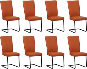 SHOPX HUISCOLLECTIE Set van 8 Cognac leren industriële eetkamerstoelen Dare - poot vierkant zwart - Toledo Leer Natur (cognac leer)