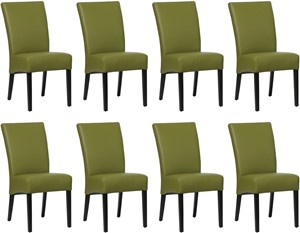 SHOPX HUISCOLLECTIE Set van 8 Groene leren landelijke eetkamerstoelen Just - Toledo Leer Apple Green (groen leer)