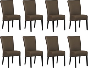 SHOPX HUISCOLLECTIE Set van 8 Bruine leren landelijke eetkamerstoelen Just - Toledo Leer Moss (bruin leer)