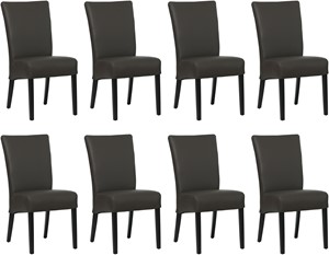 SHOPX HUISCOLLECTIE Set van 8 Donkerbruine leren landelijke eetkamerstoelen Just - Toledo Leer Caffe (donkerbruin leer)