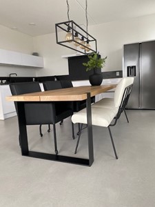 SHOPX HUISCOLLECTIE Set van 3 leren eetkamerstoelen en een leren eetkamerbank - wit en zwart leer - Echt leer, Modern, ontdek de vele Leersoorten en Kleuren bij ShopX