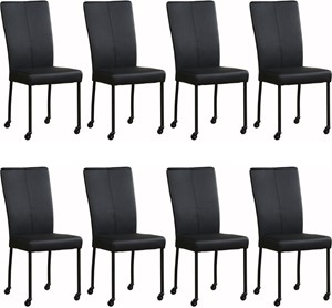 SHOPX HUISCOLLECTIE Set van 8 Leren eetkamerstoelen Deal - met wieltjes - Echt leer, Modern, Comfortabel en kies uit meer dan 150+ kleuren - Ontdek de Vele Leersoorten en Kleuren bij ShopX