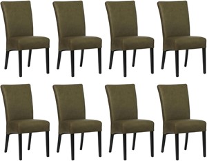 SHOPX HUISCOLLECTIE Set van 8 Groene leren landelijke eetkamerstoelen Just - Rancho Leer Green (groen leer)