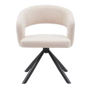 DÉJA Living  Eetkamerstoel Beige Draaibaar - Stof - Elle - Set van 2