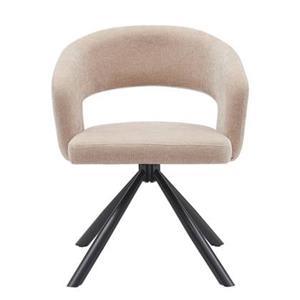 DÉJA Living  Eetkamerstoel Taupe Draaibaar - Stof - Elle - Set van 2