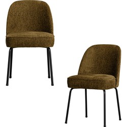BePureHome Vogue Eetkamerstoelen - Velvet - Brass - Set van 2