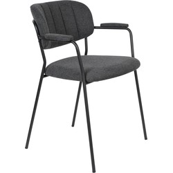 Housecraft Living Housecraft Jolien Eetkamerstoelen Zwart|Donkergrijs - Set van 2