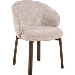 Giga Living  Eetkamerstoel Beige|Walnoot - Durin - Set van 2
