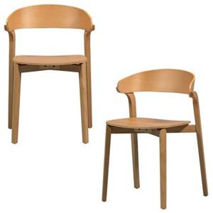 Woood Cras Eetkamerstoelen - Naturel - Set van 2