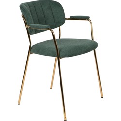 Housecraft Living Housecraft Jolien Eetkamerstoelen Goud|Dondergroen - Set van 2
