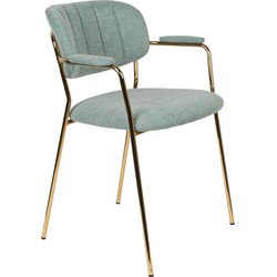 Housecraft Living Housecraft Jolien Eetkamerstoelen Goud|Lichtgroen - Set van 2