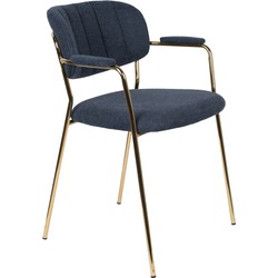 Housecraft Living Housecraft Jolien Eetkamerstoelen Goud|Donker Blauw - Set van 2
