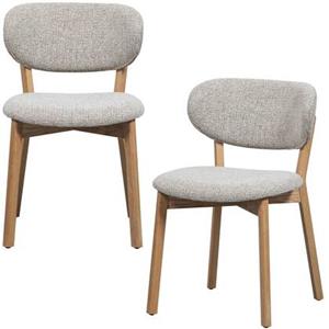 Woood Udar Eetkamerstoelen Houte Frame - Naturel - Set van 2