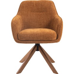 Giga Living  Eetkamerstoel Oranje - Eikenhout - Avola - Set van 2