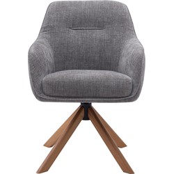 Giga Living  Eetkamerstoel Antraciet - Eikenhout - Avola - Set van 2