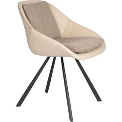 Dutchbone Wakefield Eetkamerstoelen Ivory - Set van 2 - Beige