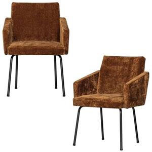 Woood Mount Eetkamerstoelen - Polyester - Licht Bruin - Set van 2