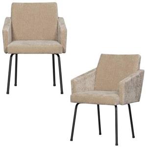 Woood Mount Eetkamerstoelen - Polyester - Zand - Set van 2