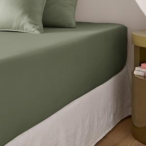 LA REDOUTE INTERIEURS Hoeslaken in katoensatijn, omslag 30 cm, Opale