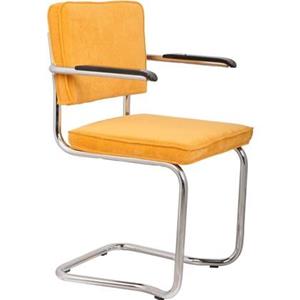 Zuiver Ridge Rib Kink Eetkamerstoelen leuning Geel - Set van 2