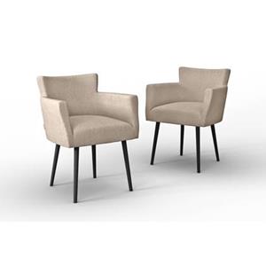 NADUVI Collection Set van 2 eetkamerstoelen Billie linnen