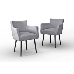 NADUVI Collection Set van 2 eetkamerstoelen Billie linnen