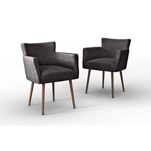 NADUVI Collection Set van 2 eetkamerstoelen Billie linnen