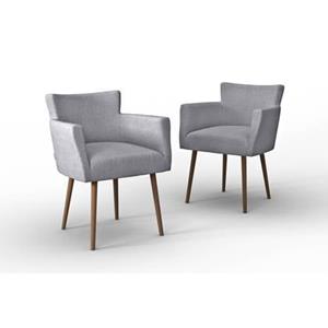 NADUVI Collection Set van 2 eetkamerstoelen Billie linnen