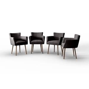 NADUVI Collection Set van 4 eetkamerstoelen Billie linnen
