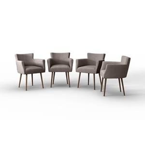NADUVI Collection Set van 4 eetkamerstoelen Billie linnen