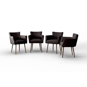 NADUVI Collection Set van 4 eetkamerstoelen Billie linnen