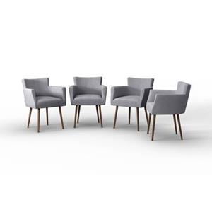 NADUVI Collection Set van 4 eetkamerstoelen Billie linnen