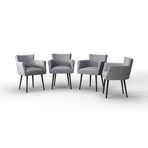 NADUVI Collection Set van 4 eetkamerstoelen Billie linnen