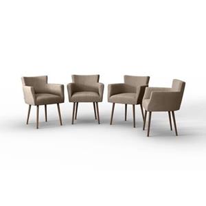 NADUVI Collection Set van 4 eetkamerstoelen Billie linnen
