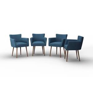 NADUVI Collection Set van 4 eetkamerstoelen Billie linnen | 