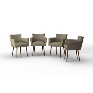 NADUVI Collection Set van 4 eetkamerstoelen Billie linnen | 