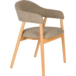Housecraft Living Housecraft Indy Eetkamerstoel Donker Bruin| Beige - Set van 2
