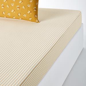 LA REDOUTE INTERIEURS Hoeslaken in gewassen katoen, omslag 30 cm, Francine