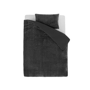 RoyalTextile - Chevron Teddy Dekbedovertrek - Antraciet - 240 x 220