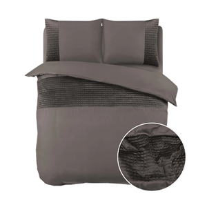 RoyalTextile - Velvet Band Dekbedovertrek - Taupe - 200 x 220
