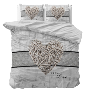 RoyalTextile - Home Is Heart Dekbedovertrek - Wit - 240 x 220