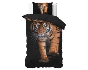 RoyalTextile - Tiger icon Dekbedovertrek - Zwart - 240 x 220
