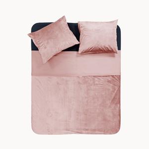 RoyalTextile - Velvet Piping Dekbedovertrek - Roze - 140 x 220
