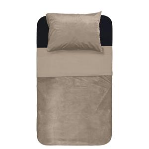 RoyalTextile - Velvet Piping Dekbedovertrek - Taupe / Grijs - 240 x 220