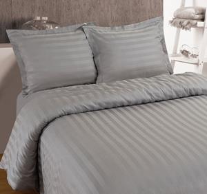 RoyalTextile - Hotel Stripe Dekbedovertrek - Grijs - 140 x 200/260