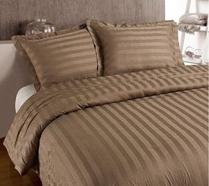RoyalTextile - Hotel Stripe Dekbedovertrek - Taupe - 200 x 200/260