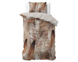 RoyalTextile - Feathura Dekbedovertrek - Taupe - 240 x 220